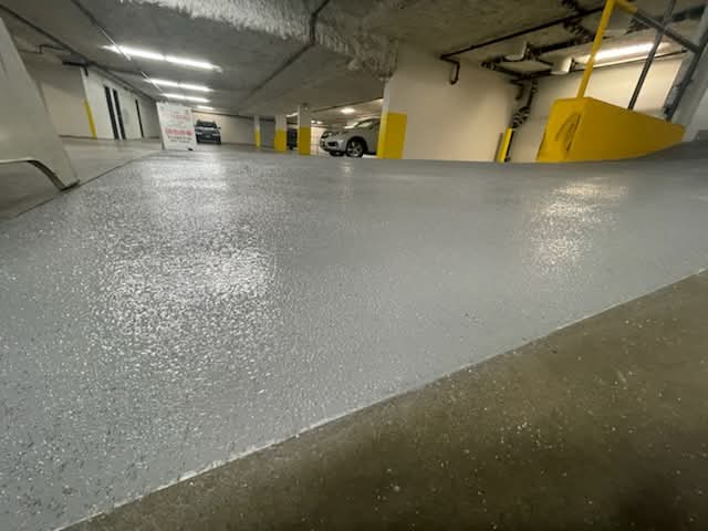 Commercial epoxy flake floor coating Kelowna