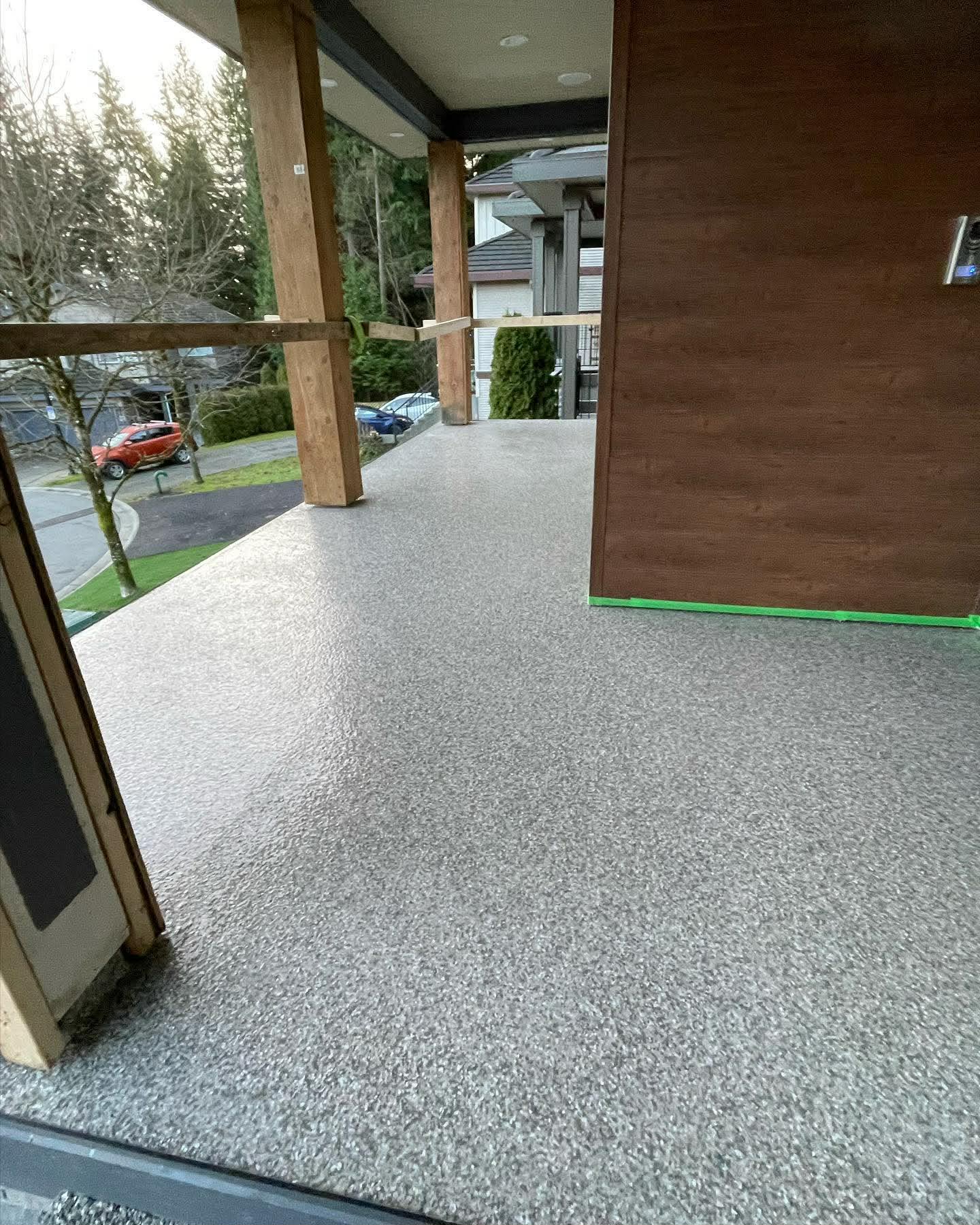 Epoxy flake stair coating anti-slip residential