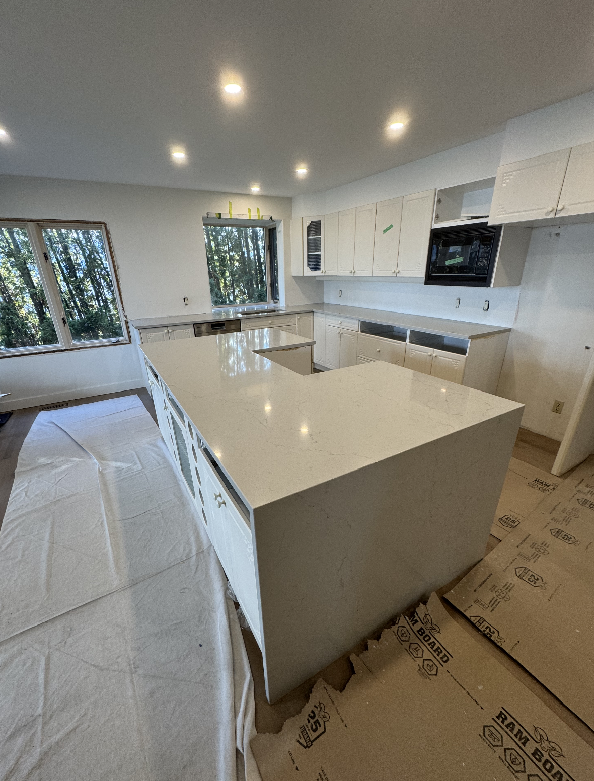 Kitchen island after renovation