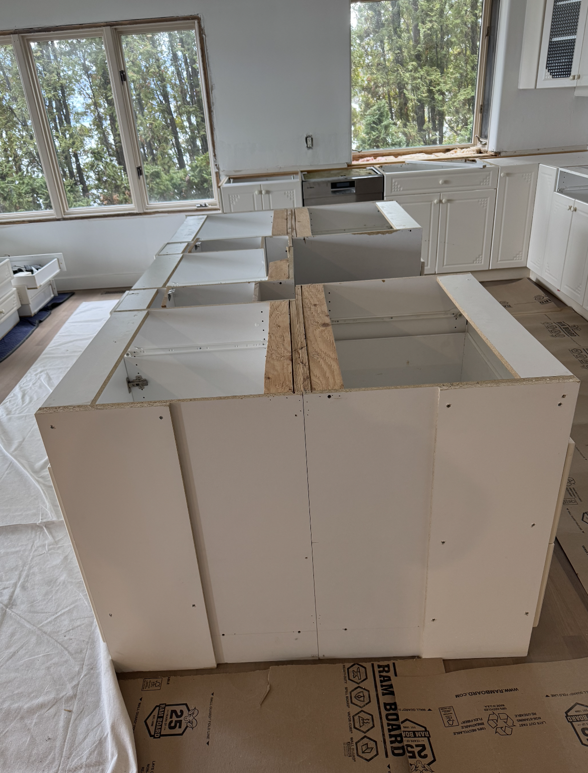 Kitchen island before renovation