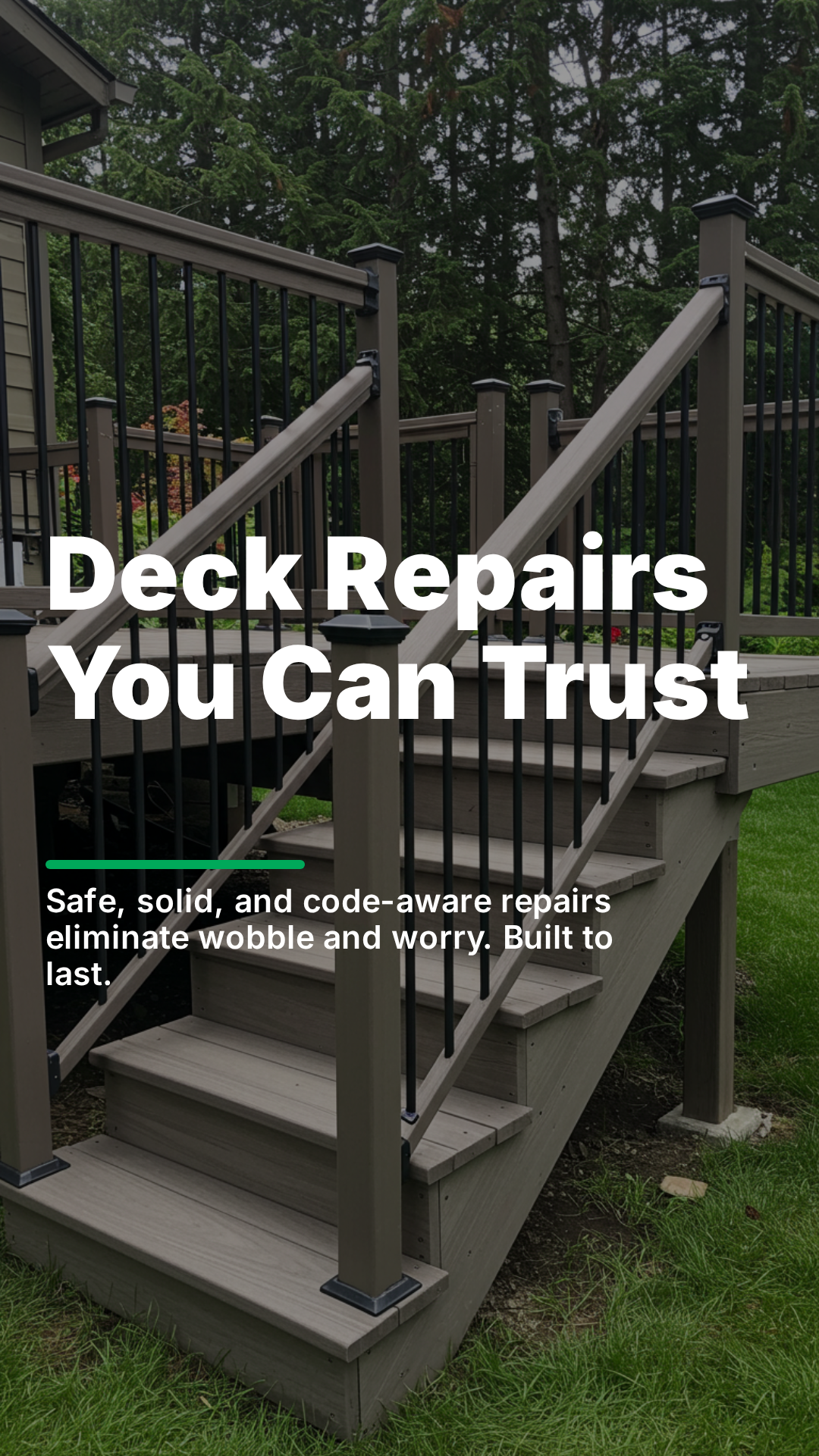 Deck railing and stair repairs in Kelowna