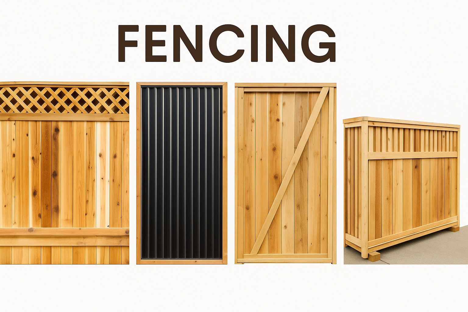 Fence styles wood metal cedar Kelowna