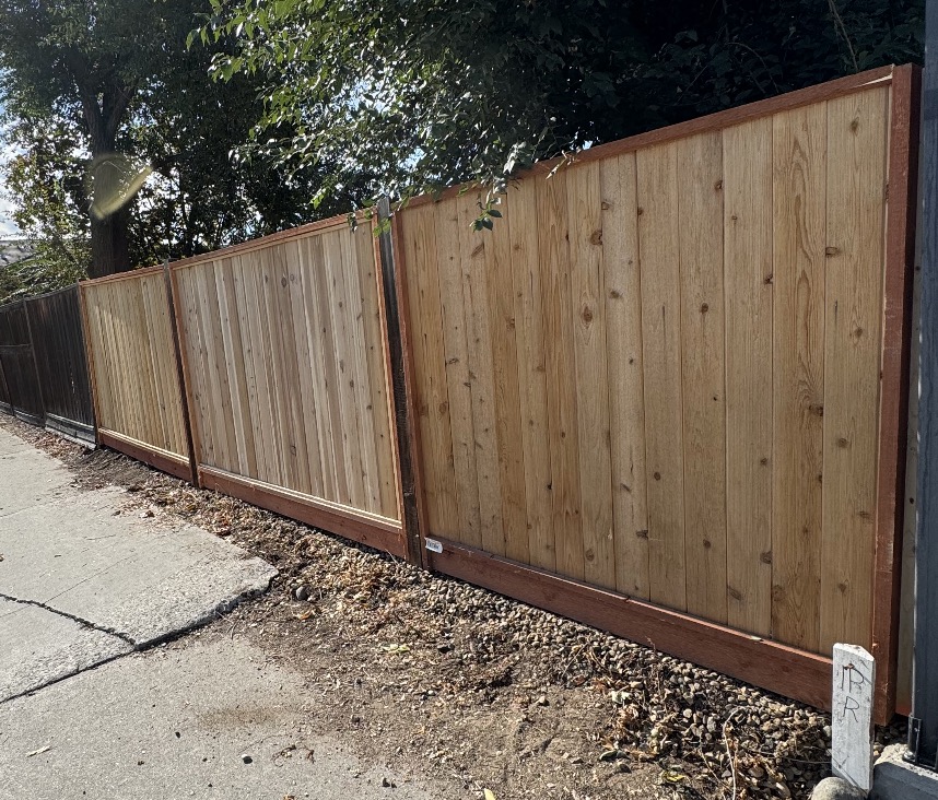 Wood privacy fence backyard Kelowna