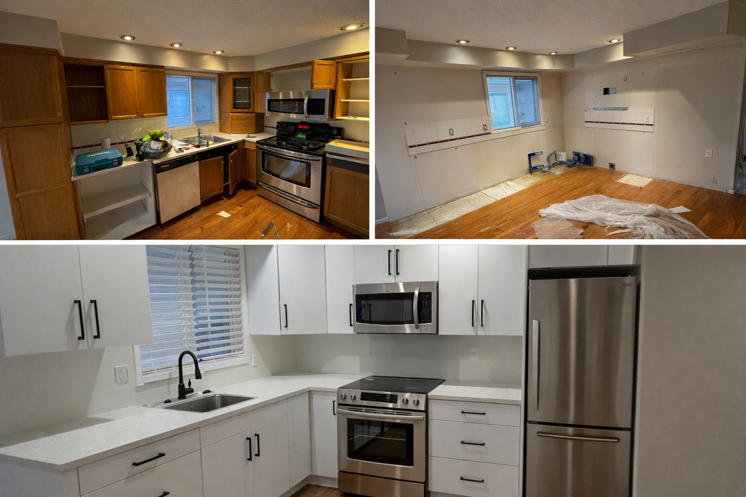 Kitchen renovation in Kelowna. Full House Kitchen Renovation. CedarWolf Build + Design.