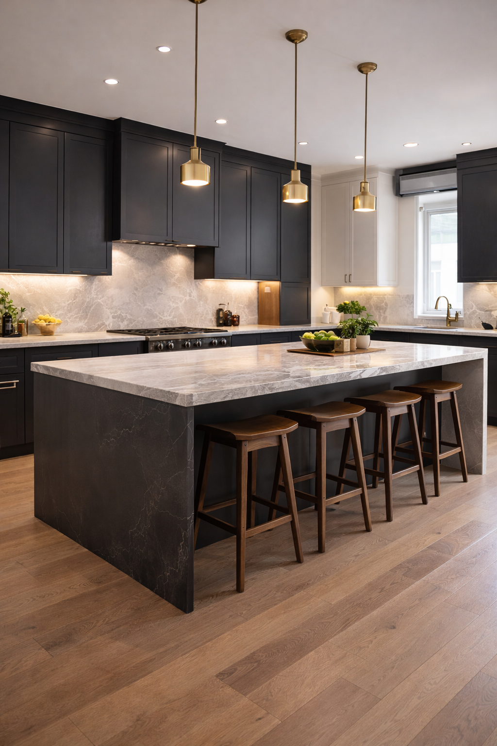 Kitchen renovation in Kelowna. Modern Kitchen Island. CedarWolf Build + Design.